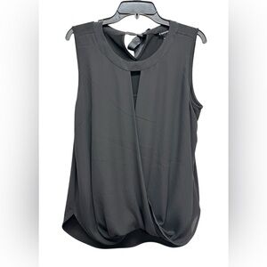 41 Hawthorn Black Drape Front Tank Blouse Tie Back Size Large